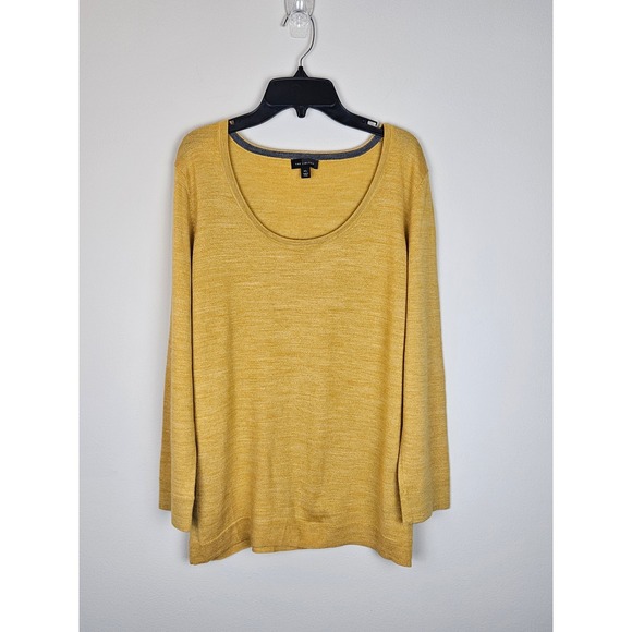 The Limited Sweaters - The Limited Mustard Yellow Long Sleeve Scoop Neck Sweater Top Women's XL